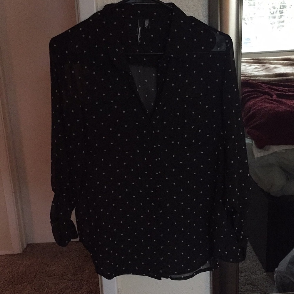 Polka dot button up blouse